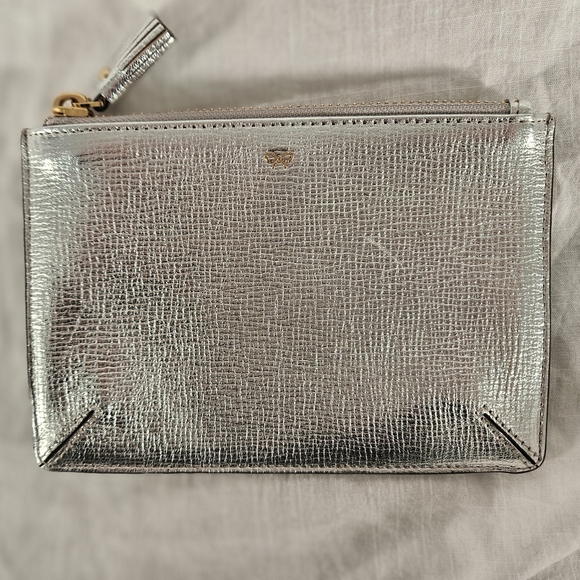 Anya Hindmarch Handbags - Anya Hindmarch Silver Textured Clutch